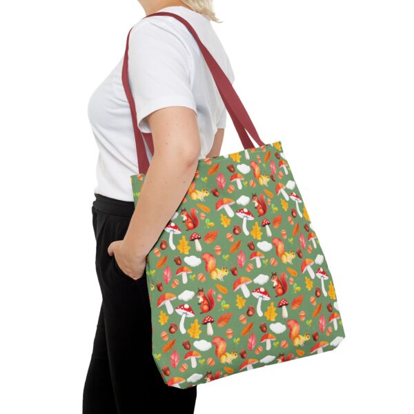 Whimsical Forest Animals Tote Bag - Eco-Friendly Shopping Bag with Mushrooms and Squirrels - Image 24