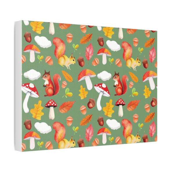 Autumn Woodland Animals Canvas Wall Art - Squirrel & Mushroom Design - Image 10